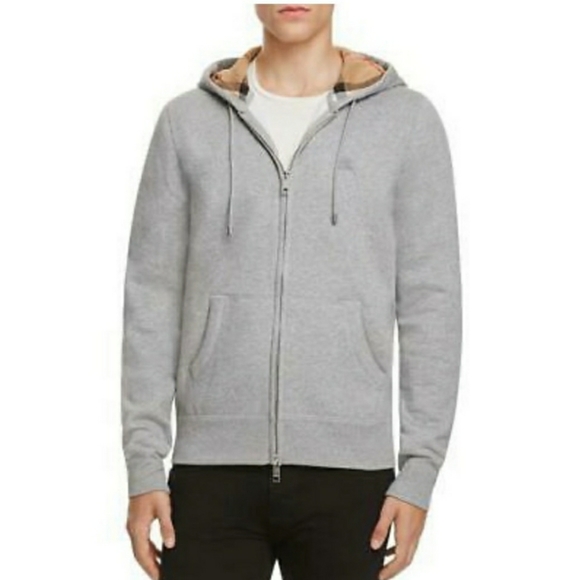 Burberry Other - Burberry Nova  Pale Grey Melange Zip-front Cotton